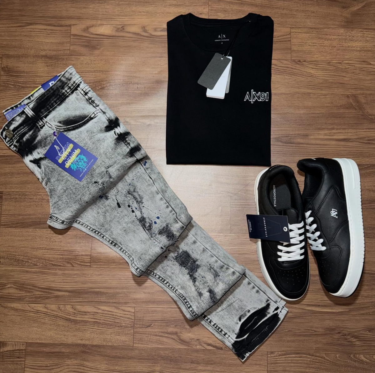 KIT ARMANI EXCHANGE COMPLETO + SLIDES A|X [ BLACK DEZEMBRO ] 20% OFF