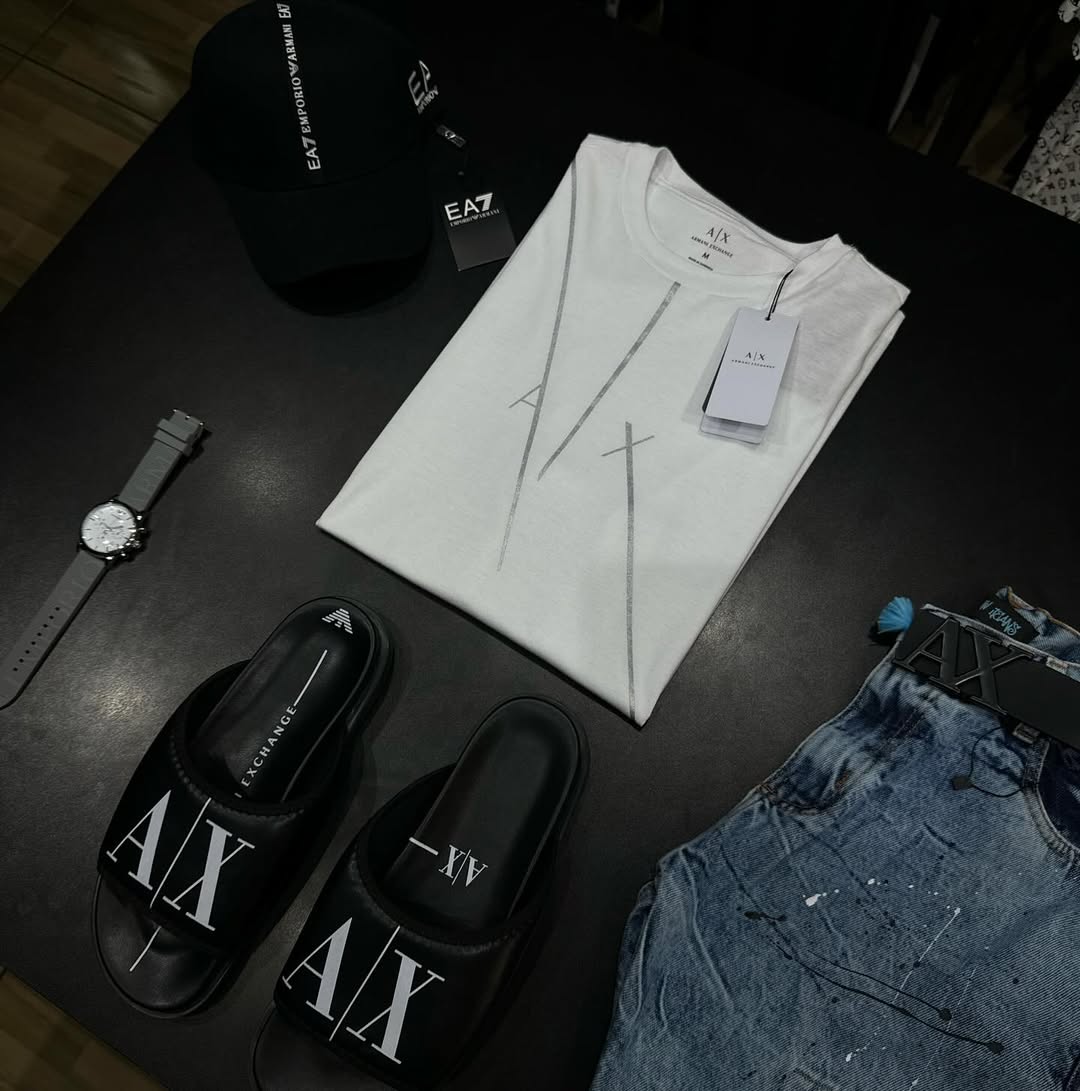 KIT ARMANI COMPLETO + SLIDES E BONÉ [ BLACK DEZEMBRO ] 20% OFF